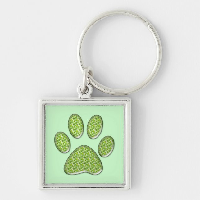 kitty paw print key ring (Front)