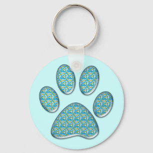 kitty paw print key ring
