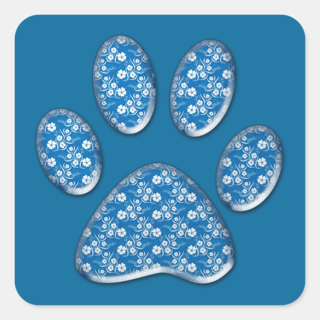 kitty paw print square sticker (Front)