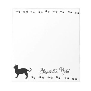Kitty pawprints personalised notepad