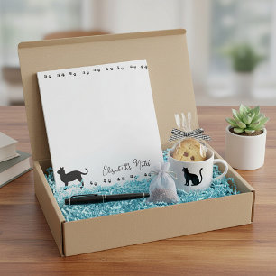 Kitty pawprints personalised notepad