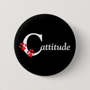 Kitty Paws Cattitude Button