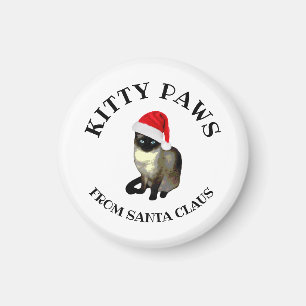 Kitty Paws from Santa Claus Cute Siamese Cat Magnet
