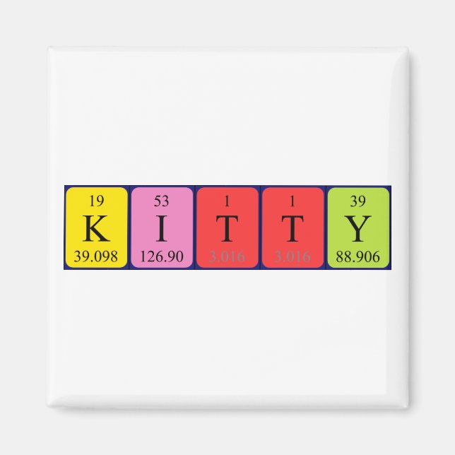 Kitty periodic table name magnet (Front)