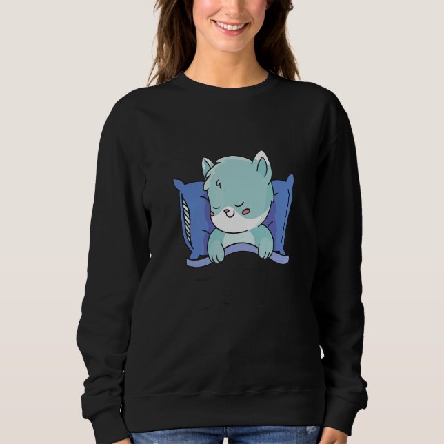 Kitty Pet Sleeping Cat Cute Kitten Cat Sweatshirt (Front)