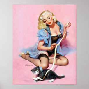 Kitty Pin Up Poster