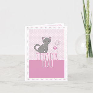 Kitty - pink Thank you card