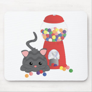 Kitty Playing with Gumballs Mouse Mat