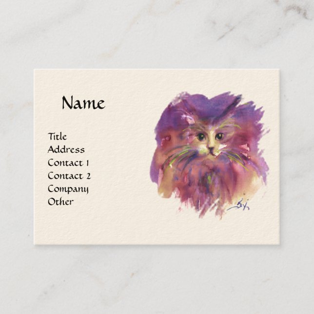KITTY PORTRAIT,white Business Card (Front)