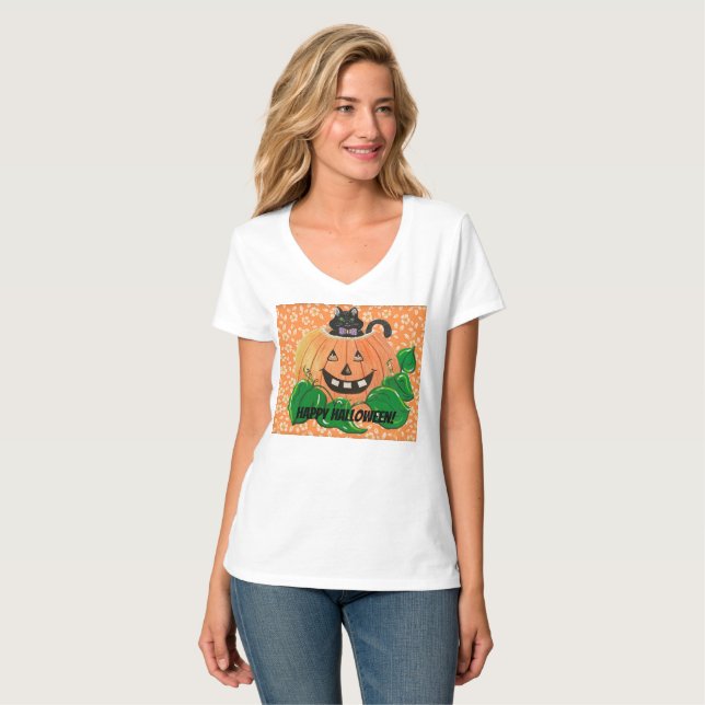 Kitty Pumpkin T-Shirt (Front Full)