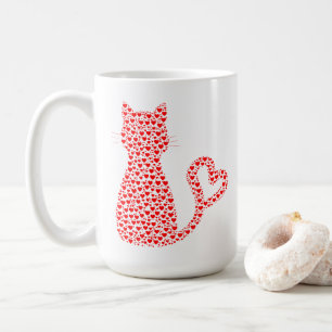 Kitty Red Heart Love Coffee Mug