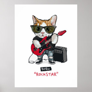 Kitty Rockstar T-Shirt Poster