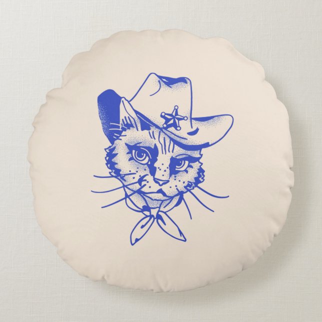 Kitty Round Pillow (Front)