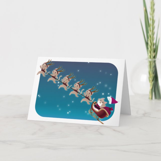 Kitty Santa and crew Holiday Card (Front)