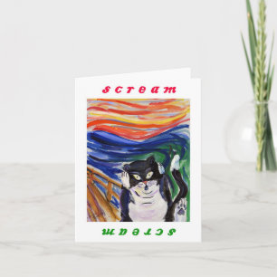 Kitty Scream Note Card with Scream Text