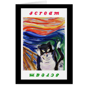 Kitty Scream with Scream Text Greeting Card