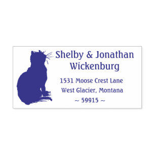 Kitty Silhouette Self-Inking Return Address Stamp