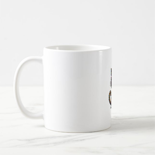 Kitty Skeleton Halloween Costume Skull Cat  Coffee Mug (Left)