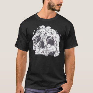 Kitty Skeleton Halloween Costume Skull Cat T-Shirt