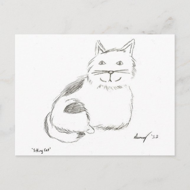 Kitty Sketch Postcard (Front)