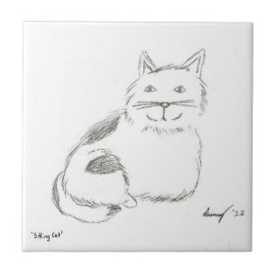 Kitty Sketch Tile
