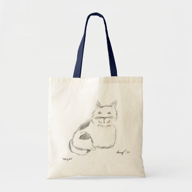Kitty Sketch Tote Bag (Front)