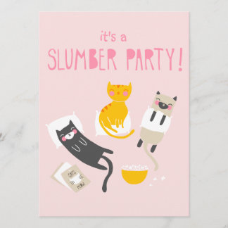 Kitty Slumber Party Invitation