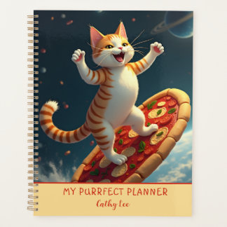 Kitty Space Surfing On Pizza Planner