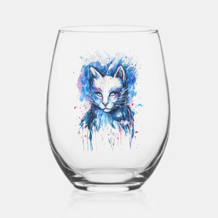 Kitty Stemless Wine Glass