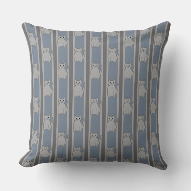 Kitty Striped Cushion (Front)