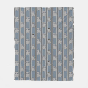 Kitty Striped Fleece Blanket