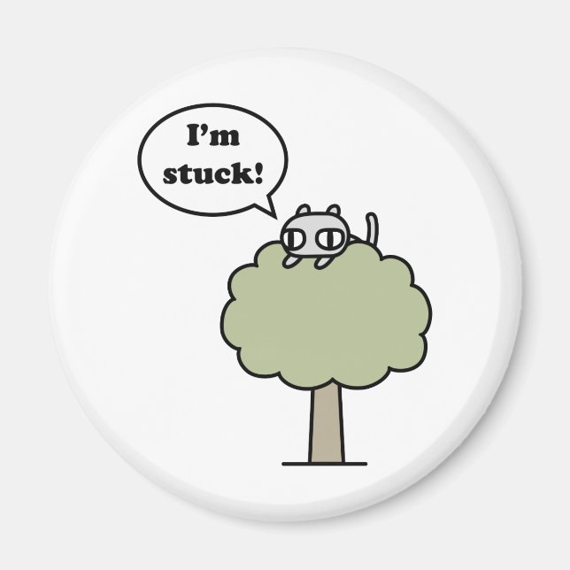 Kitty Stuck In Tree Magnet (Front)