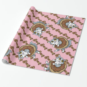 Kitty Sweet Doughnut Wrapping Paper