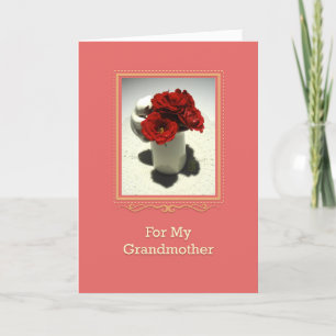 Kitty & Tea Roses Grandmother Card