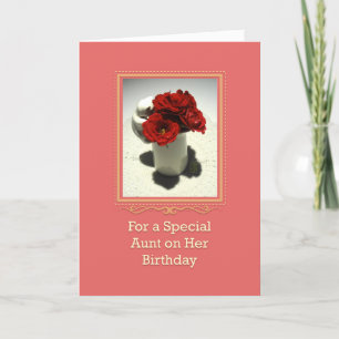 Kitty & Tea Roses Special Aunt Birthday Card