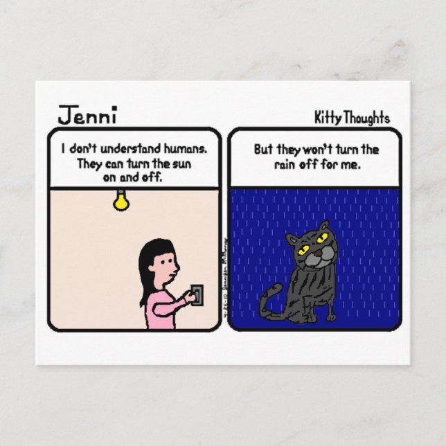 Kitty Thoughts Postcard (Front)
