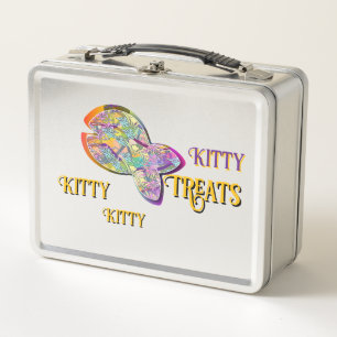 KITTY TREATS Old School Metal Lunch Box