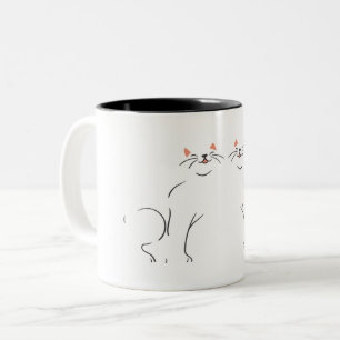 Kitty voices kitty cat joy white black Two-Tone coffee mug