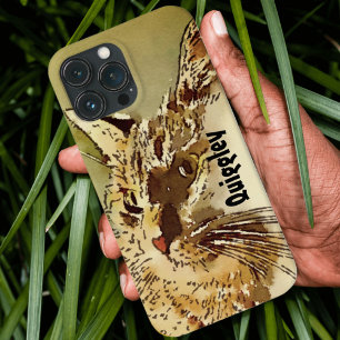 Kitty Whiskers Heart Nose Watercolor iPhone 13 Pro Max Case