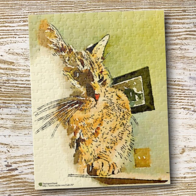 Kitty Whiskers Heart Nose Watercolor Jigsaw Puzzle (Creator Uploaded)