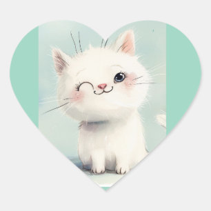 KITTY WINK HEART STICKER
