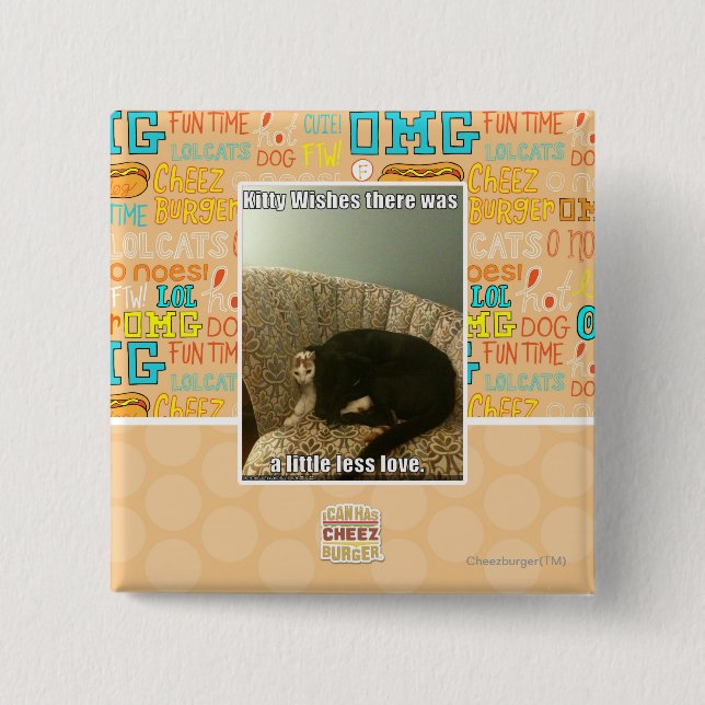 Kitty Wishes 15 Cm Square Badge (Front)