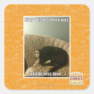 Kitty Wishes Square Sticker