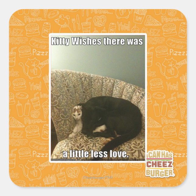 Kitty Wishes Square Sticker (Front)