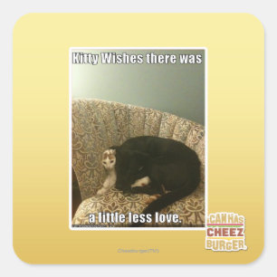 Kitty Wishes Square Sticker