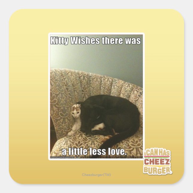 Kitty Wishes Square Sticker (Front)