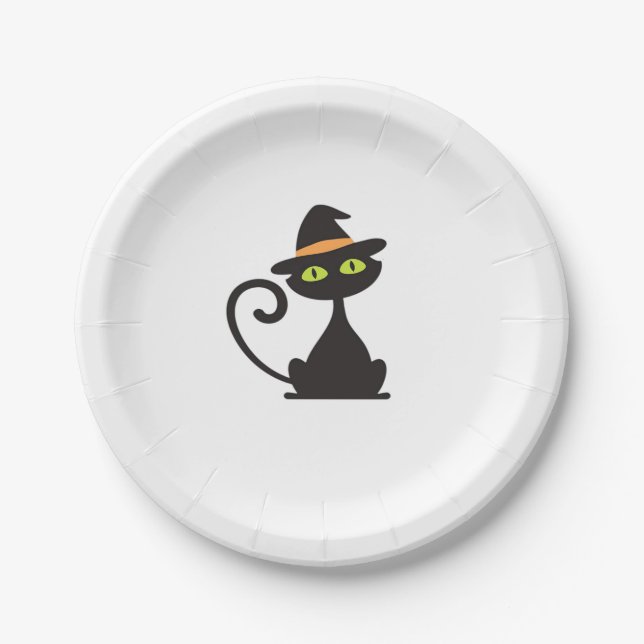 kitty witch Classic T-Shirt Paper Plate (Front)