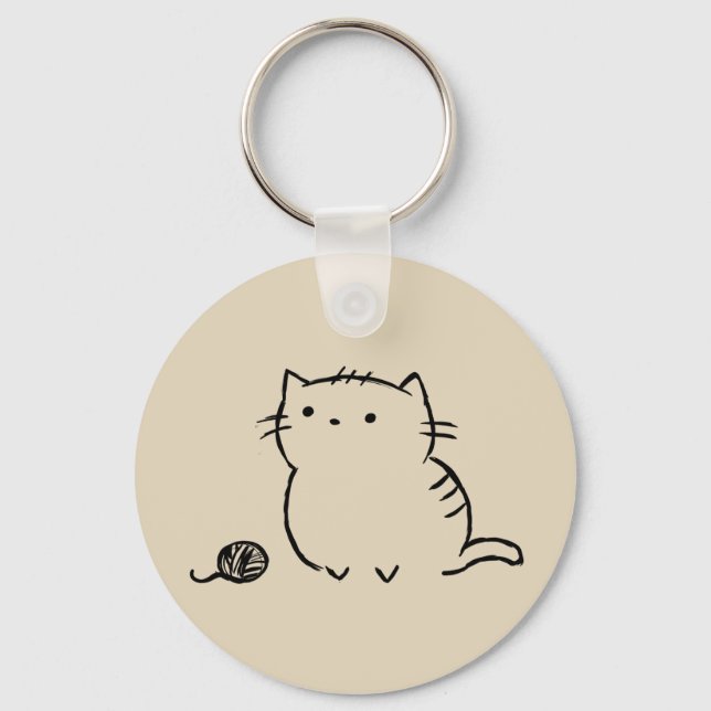 Kitty & Yarn Key Ring (Front)