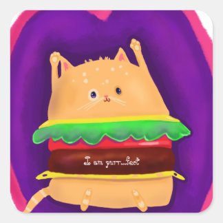 Kittyburger Square Sticker