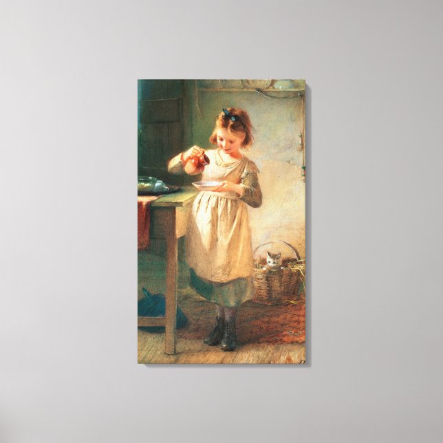 Kitty's Breakfast Canvas Print (Front)